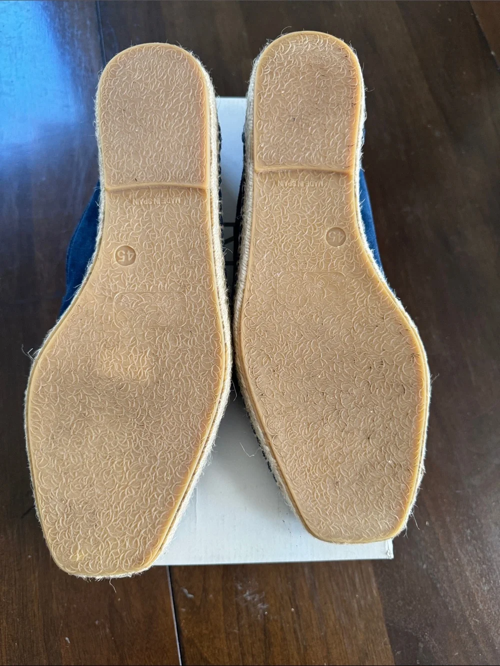 Reiss Navy Suede Penny Loafers with Espadrille Sole